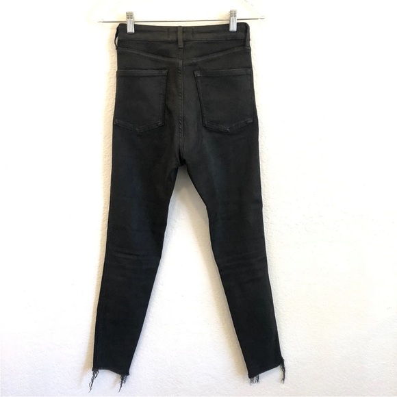 Free People We The Free Stella Raw Hem Coated Skinny Jean Size 27 Black Women's - Picture 6 of 8